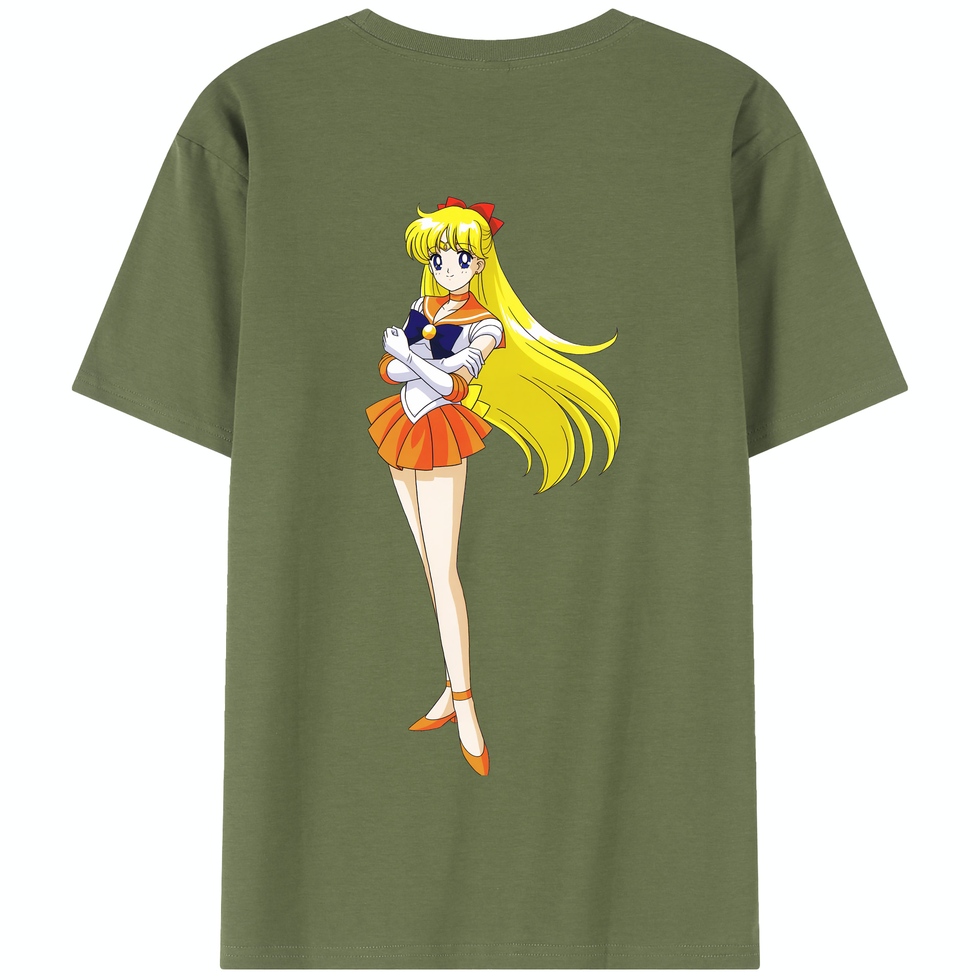 （画像用） 美少女戦士セーラームーン 愛野 美奈子 あいの みなこ Sailor Moon Aino Minako 綿100％半袖Tシャツ（背面プリント）